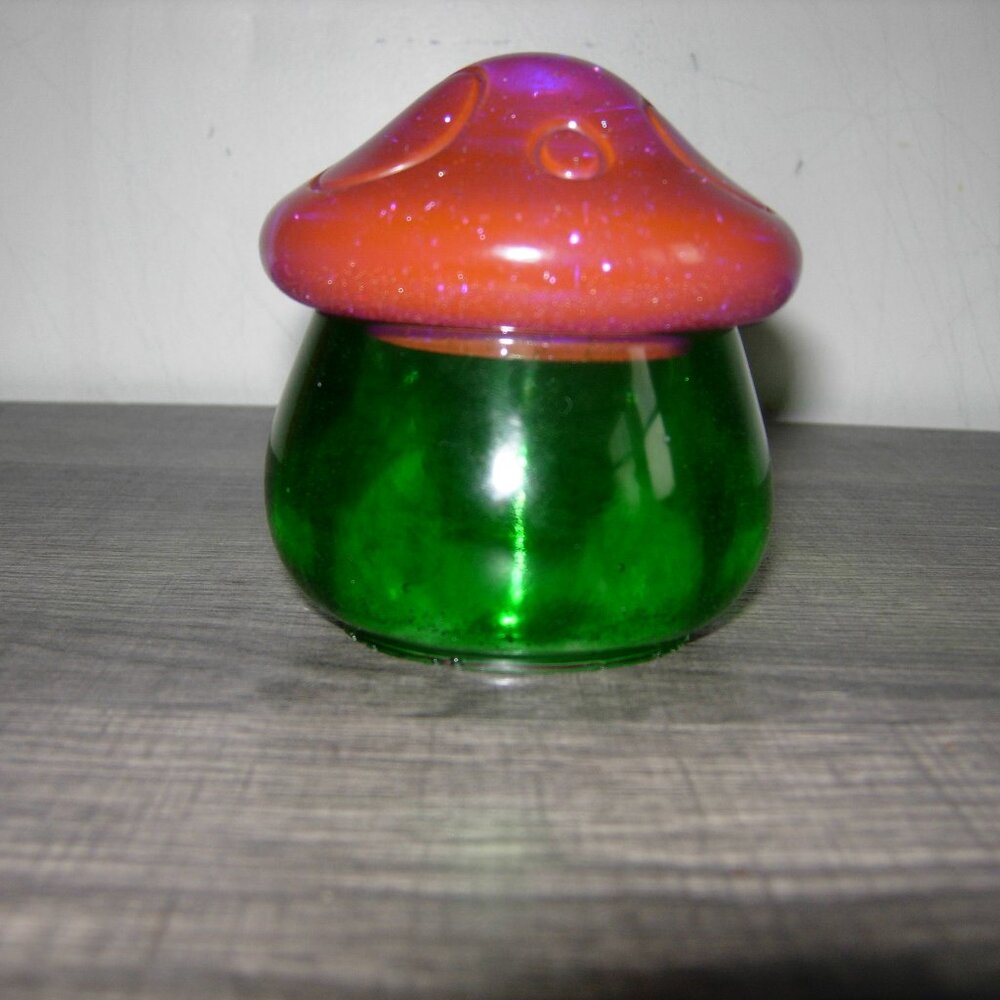 Handmade Mushroom Stash Trinket Jewelry Box Pink Green